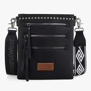 Montana West Black Crossbody with Silver Accents